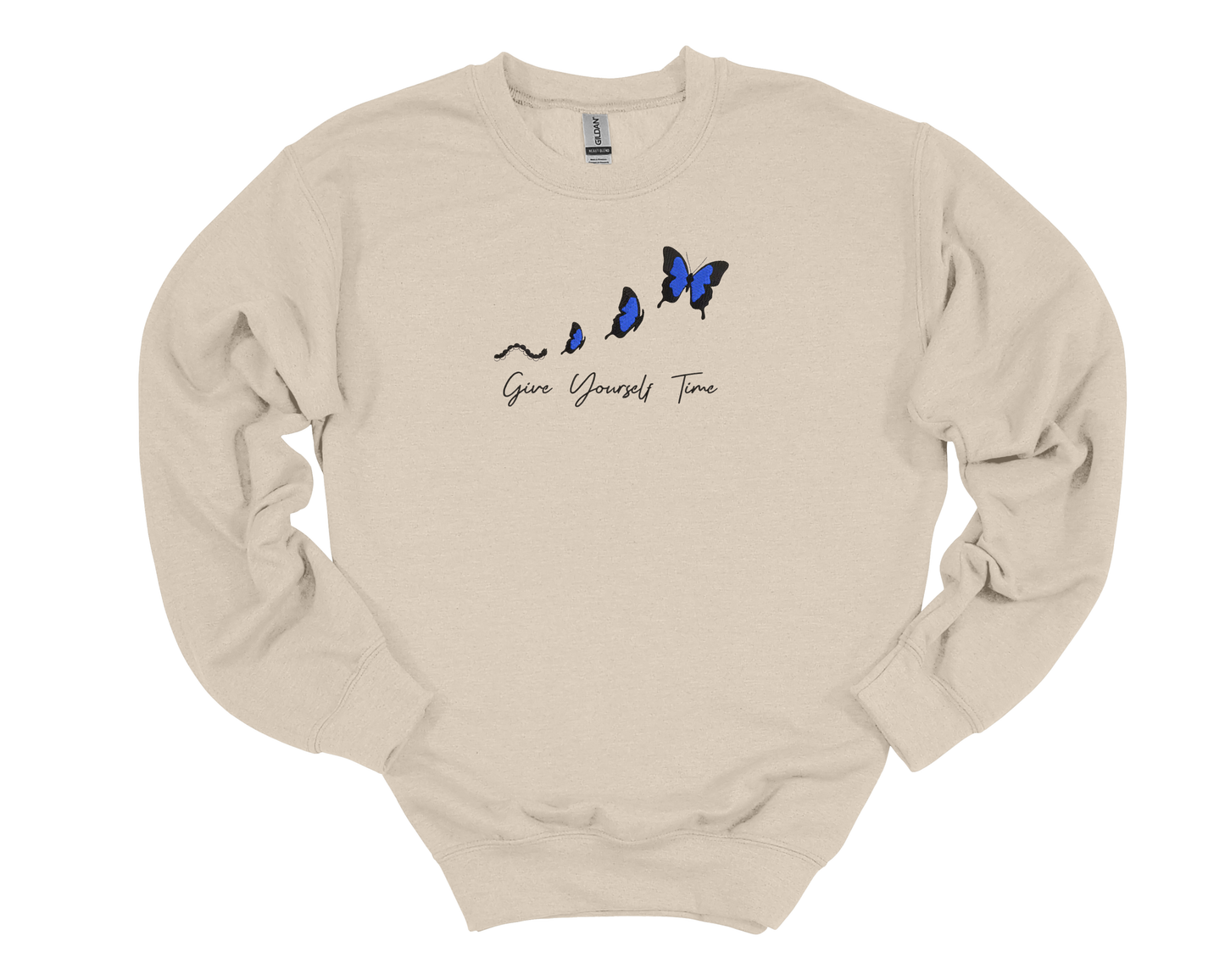 "Give Yourself Time" | Butterfly Embroidered Crewneck